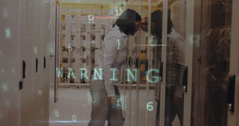 Overworked IT Engineer and Data Warning Message