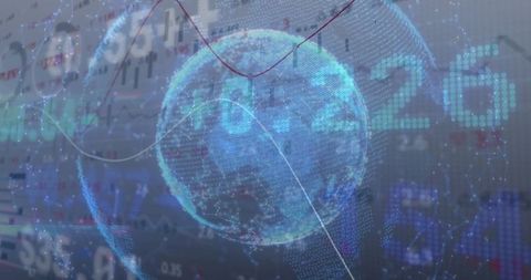Global Financial Data Network with Technological Connections - Download Free Stock Images Pikwizard.com