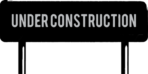 Minimalist 'under construction' sign with transparent background