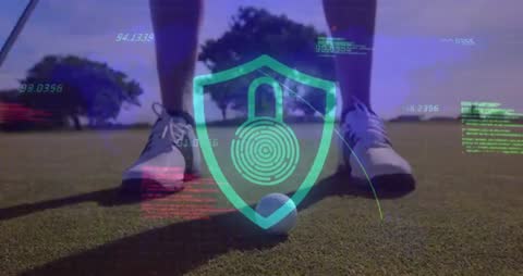 Golfer Activating Virtual Shield for Precision Putt