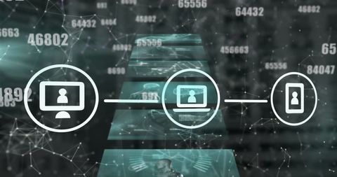 digital network interface with data flow and connectivity - Download Free Stock Images Pikwizard.com
