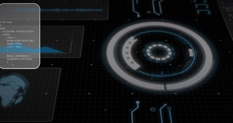 Futuristic Holographic Interface with Digital Code and Globe - Download Free Stock Images Pikwizard.com