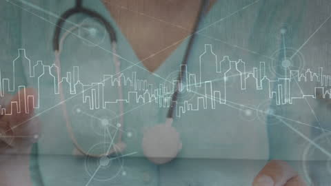 Healthcare Technology Concept with Medical Professional and Network Connections