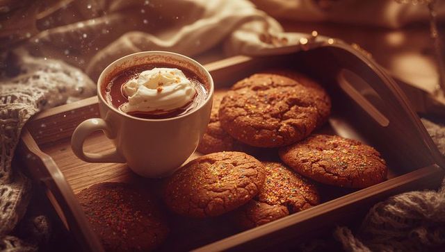 Cozy Holiday Warmth with Hot Cocoa and Gingerbread