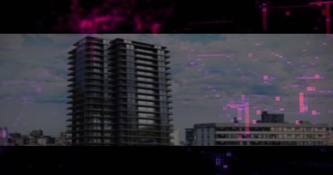 Digital visualization high-rise tower cityscape