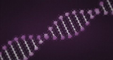 Digital representation of dna strand on dark background