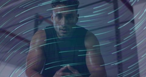 Intense Workout Mood in Gym with Motion Effect Elements