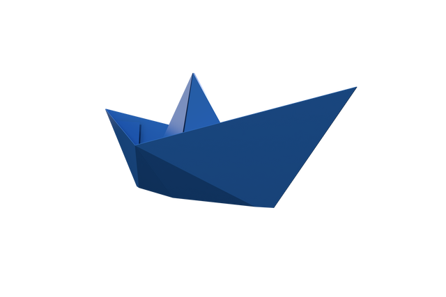 Single blue paper boat on transparent background - Download Free Stock Videos Pikwizard.com