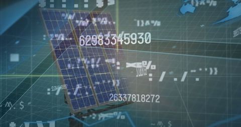 solar panels overlaid with digital interface and data visualization - Download Free Stock Images Pikwizard.com