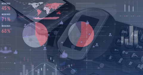 Animated Statistics and Data Visualization Concept Overlay