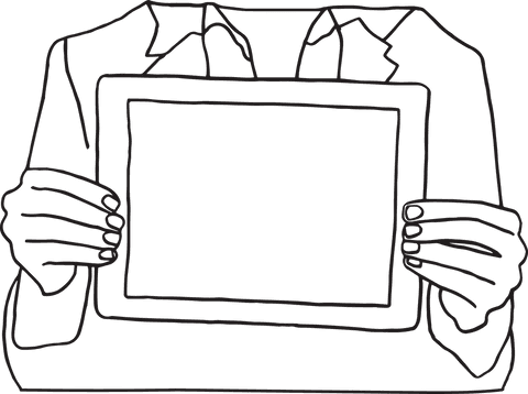 Transparent Line Drawing of Hands Holding Tablet - Download Free Stock Videos Pikwizard.com