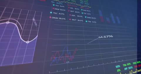 Digital Data Chart and Global Business Analytics Visualization