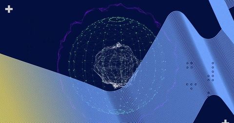 Abstract waves illustrating global connection and networking