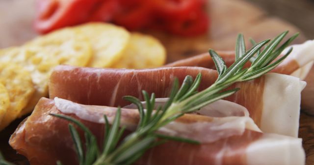 Gourmet Charcuterie Board with Prosciutto, Crackers, and Red Bell Peppers - Download Free Stock Images Pikwizard.com