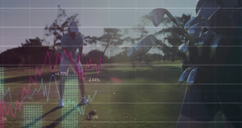 Business Growth Concept with Golf and Data Analytics Visualization