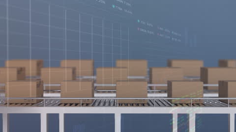 Digital Interface Over Conveyor Belt with Boxes