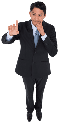 businessman pointing on transparent background confident gesture - Download Free Stock Videos Pikwizard.com