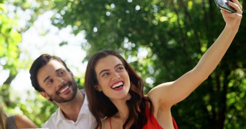 Happy Friends Taking Selfie at Outdoor Restaurant - Download Free Stock Images Pikwizard.com