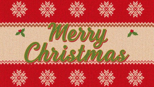 Merry christmas knitted sweater celebrating holiday pattern with snowflakes and holly