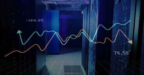 Digital Financial Analytics in Modern Server Room Environment - Download Free Stock Images Pikwizard.com