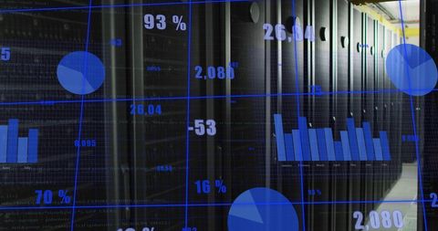 Statistical Data Processing in Computer Server Room - Download Free Stock Images Pikwizard.com