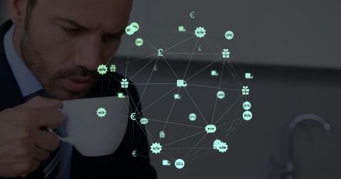 Businessman Analyzing Global Digital Network Hologram Concept - Download Free Stock Images Pikwizard.com