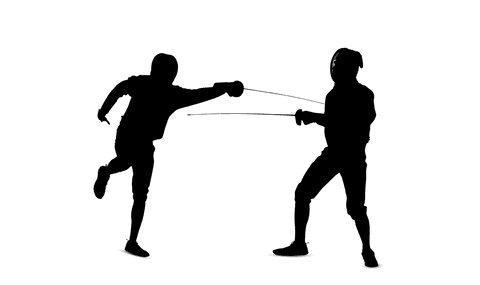 transparent outline of couple fencing in action - Download Free Stock Videos Pikwizard.com