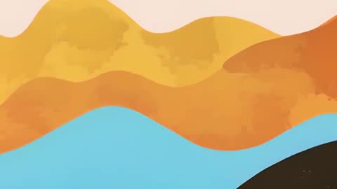 Vibrant Abstract Waves in Yellow, Orange, and Blue