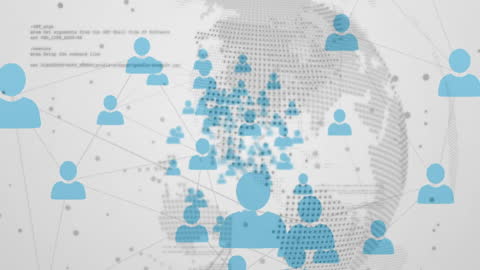 Global Digital Network of User Icons and Connections