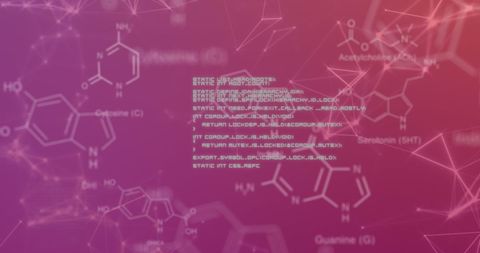 Scientific Network Interface with Data Code on Molecular Background - Download Free Stock Images Pikwizard.com