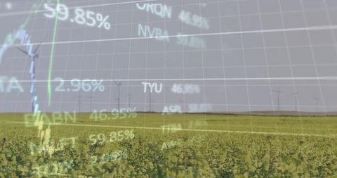 Renewable Energy Field with Data Overlay