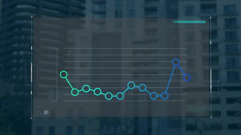 Animated Financial Data on Futuristic Grid Background