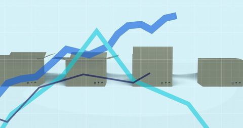 rising shipping trends with graph lines and boxes - Download Free Stock Images Pikwizard.com