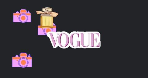 vogue style concept with perfume and camera icons - Download Free Stock Images Pikwizard.com