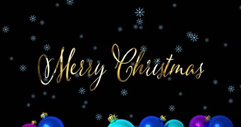 Festive Merry Christmas Greeting with Ornament Baubles