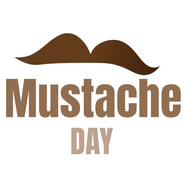 Bold Mustache Graphic Celebrating Mustache Day - Download Free Stock Templates Pikwizard.com