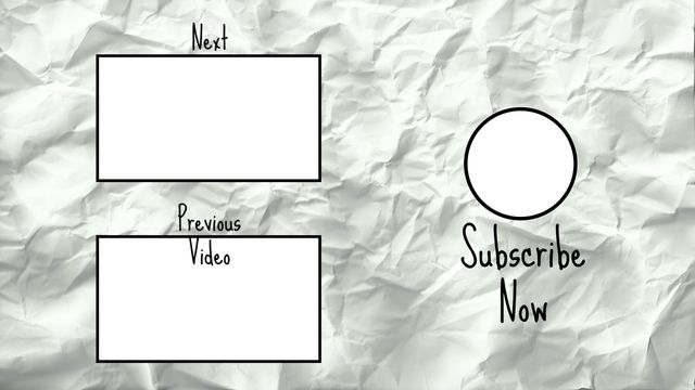 Crumpled Paper-Themed YouTube End Screen for Vloggers - Download Free Stock Templates Pikwizard.com