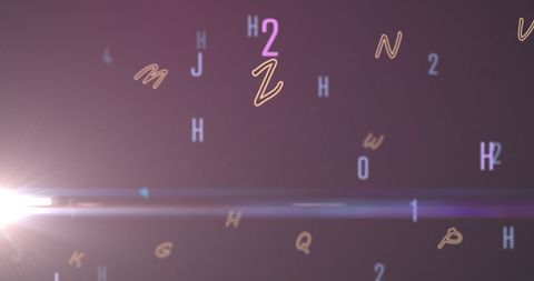 abstract floating letters and numbers on purple background - Download Free Stock Images Pikwizard.com