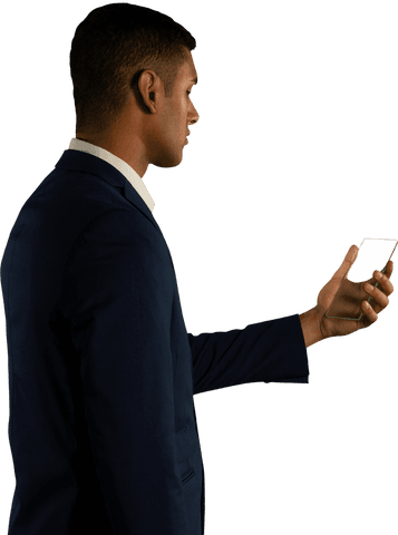 Man in Suit Using Transparent Virtual Interface - Download Free Stock Videos Pikwizard.com
