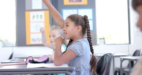 Engaged student participating in classroom activity