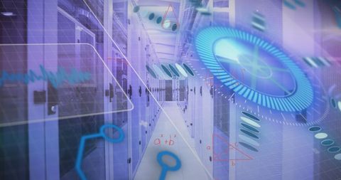 Digital Interface Merges with Data Center Aesthetics - Download Free Stock Images Pikwizard.com