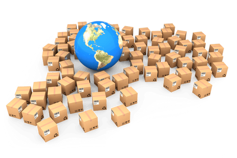 transparent globe with shipping boxes illustration for global logistics - Download Free Stock Videos Pikwizard.com