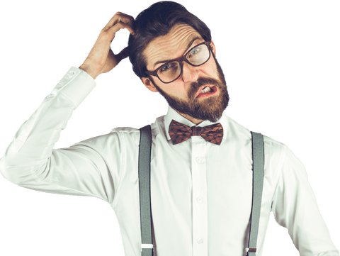 Transparent Background of Confused Bearded Man in Formal Wear - Download Free Stock Videos Pikwizard.com