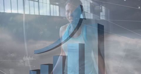 Abstract concept of sport, technology, and growth