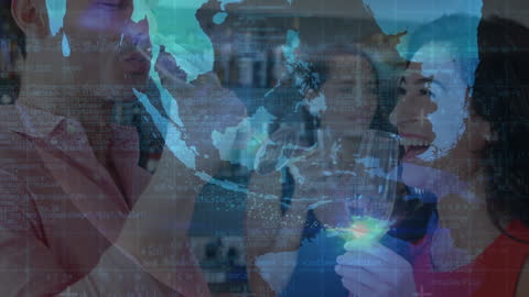 Global Technology Interface with Happy Individuals