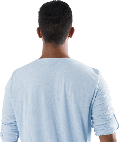 transparent rear view of man facing invisible screen - Download Free Stock Videos Pikwizard.com