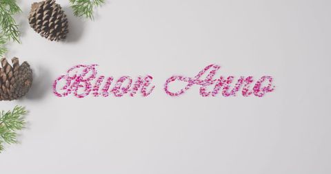 Festive New Year Greetings with Natural Decorations