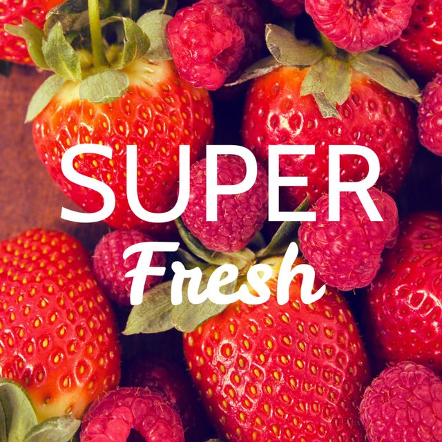 Super Fresh Strawberries and Raspberries Background - Download Free Stock Templates Pikwizard.com