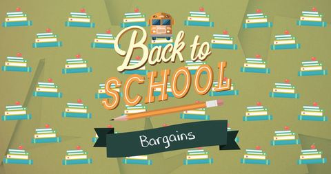 Back to school typography with education icons