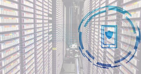 digital data security concept over modern server room - Download Free Stock Images Pikwizard.com